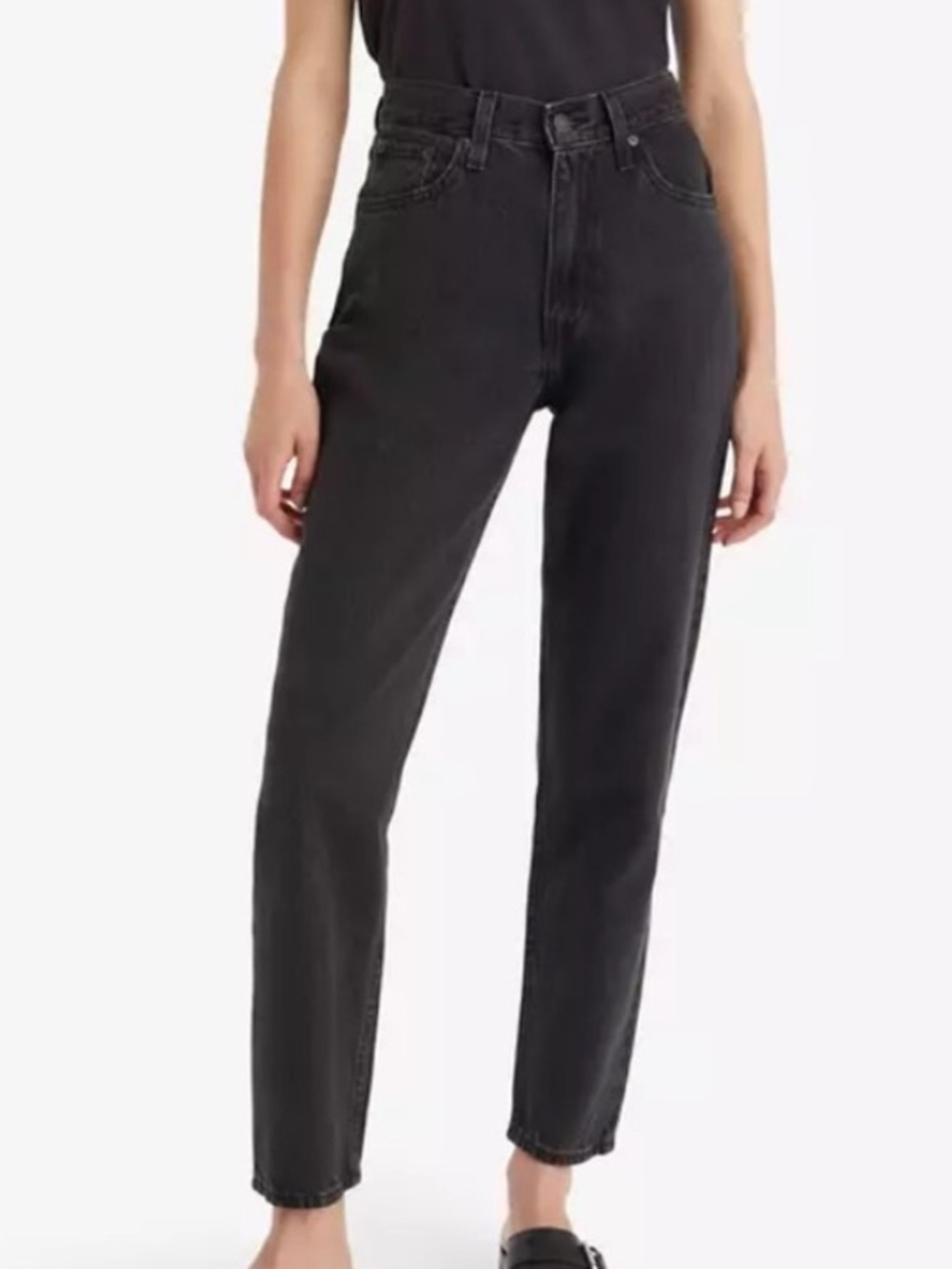 Levi’s Women Size 31x30 Black Denim Casual High Rise Tapered 80s Mom Jeans NWT